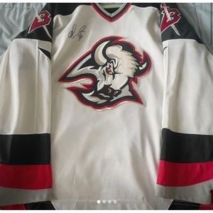 Vintage Sabres Goathead 90s Jersey Signed by Barnaby